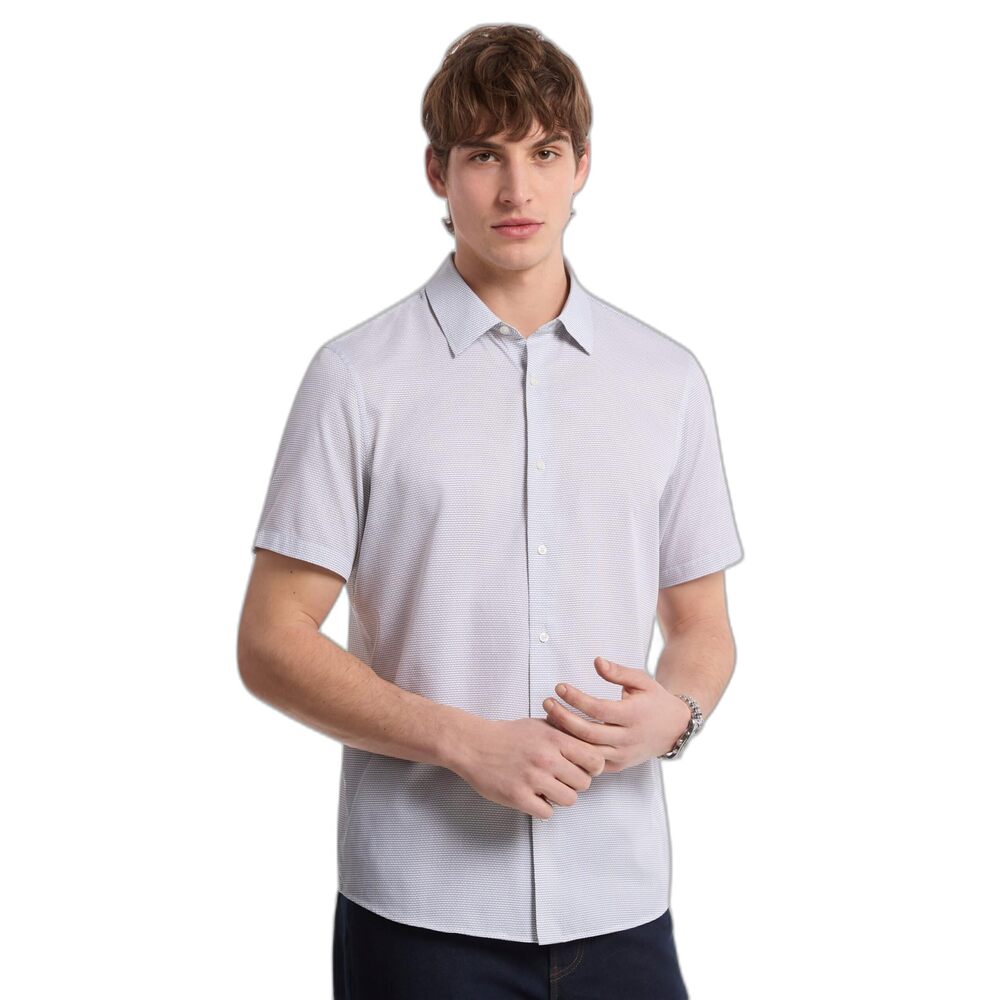 9927 Short Sleeve Mini Bowtie Shirt, White, XX-Large